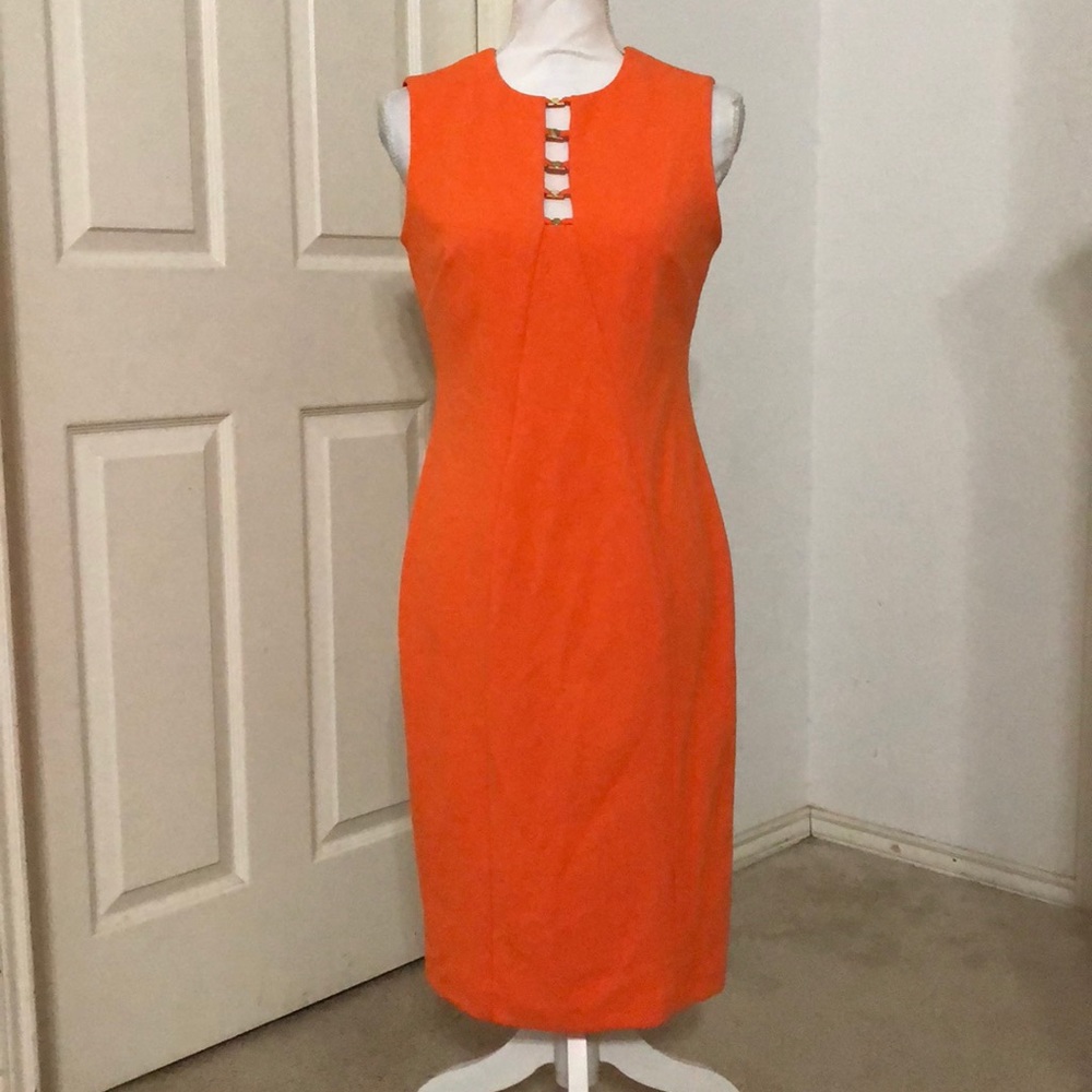 Calvin Klein Laddered Scuba Sheath Dress - Picture 2 of 8